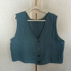 NEW Fashion Brand Company Linen Vest